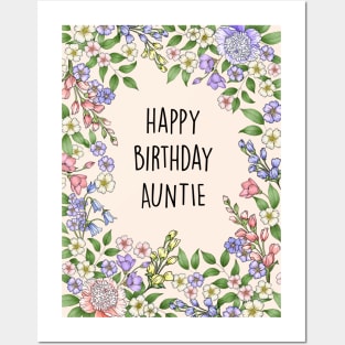 Happy Birthday Auntie Posters and Art